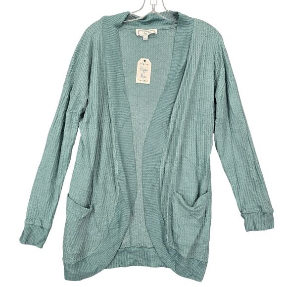 Hippie Rose Green Jade Cardigan Sweater NEW Soft Open Long Sleeves Knit Womens M - Picture 1 of 10